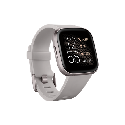 Fitbit Versa 2 (NFC) Smartwatch, Stone/Mist Grey Aluminum 811138036713 Viedais pulkstenis, smartwatch