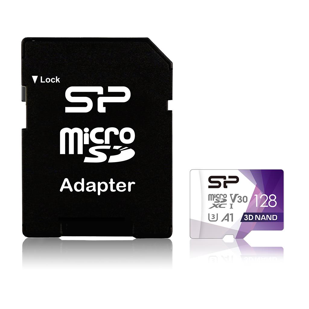 Silicon Power memory card Superior Pro Micro SDXC 128GB UHS-I U3 V30 +adapter atmiņas karte