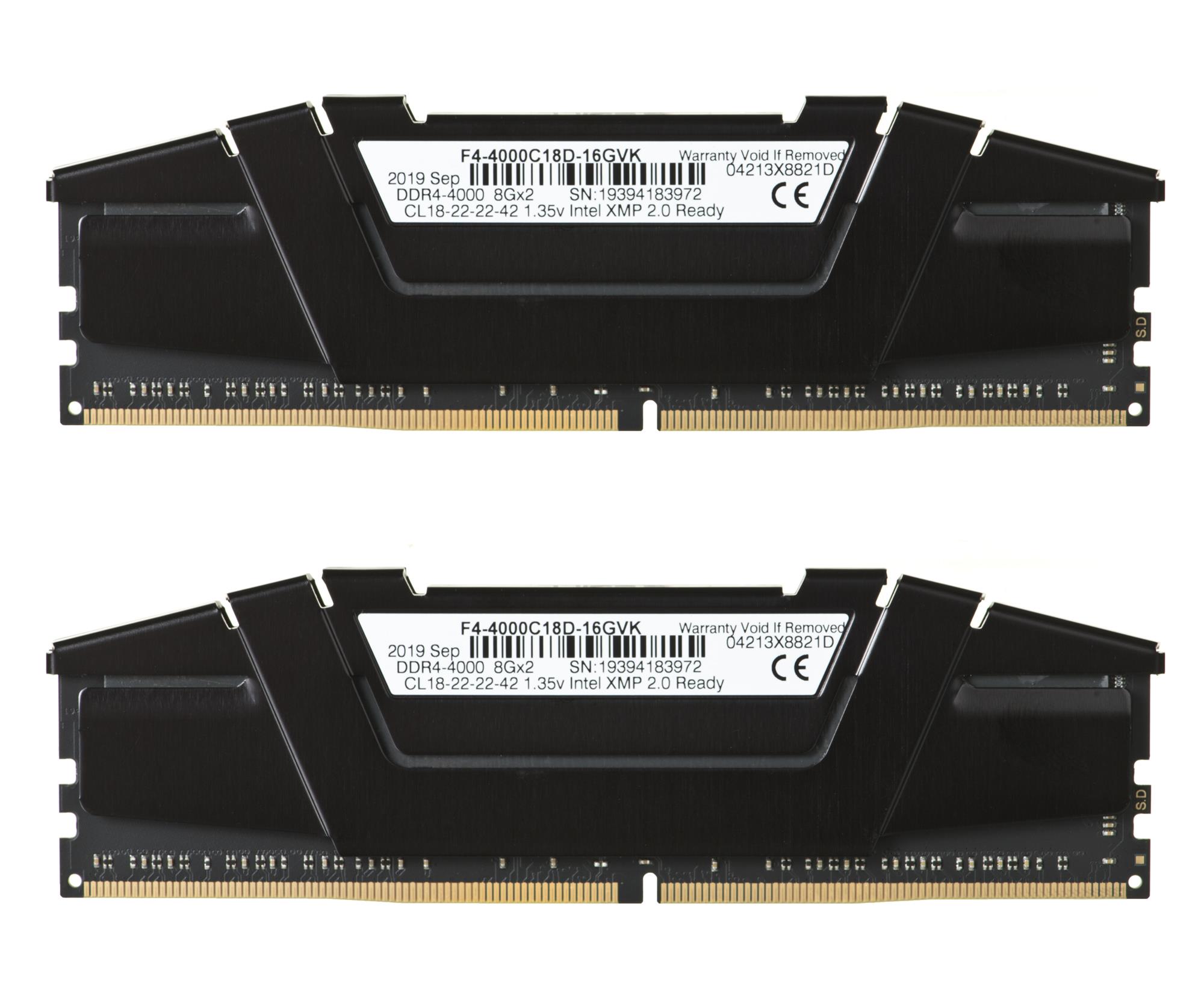 G.Skill Ripjaws V F4-4000C18D-16GVK memory module 16 GB 2 x 8 GB DDR4 4000 MHz operatīvā atmiņa