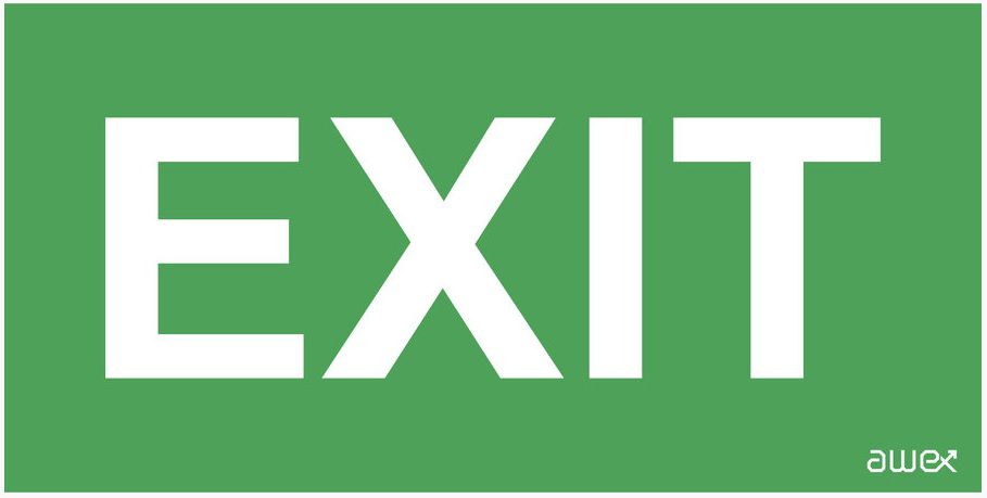 AWEX Piktogram Exit logo 125 x 250mm (PS28) PS28 (5901821295574) biroja tehnikas aksesuāri