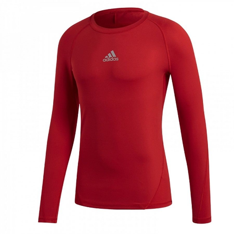 Adidas Koszulka juniorska ASK LS Tee Y czerwona r. 128 cm (CW7321) CW7321 (4059811069993)