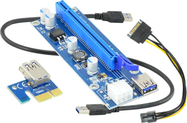 Akyga Riser PCI-E 1x - 16x USB 3.0 (AK-CA-64) karte