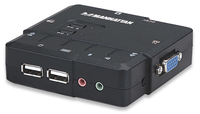Manhattan 2-Port Compact KVM Switch, USB, Audio KVM komutators