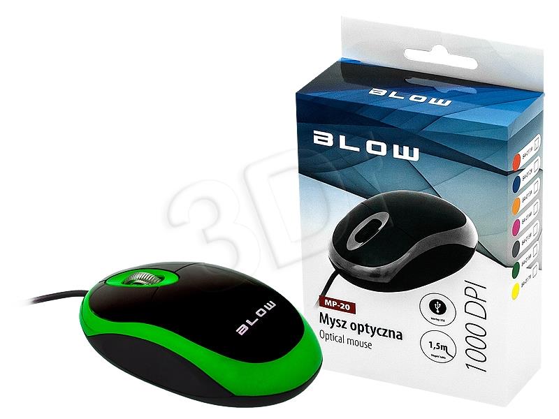 BLOW Optical mouse MP-20 USB green Datora pele