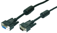 Logilink VGA extension cable male female 1.8 m, Black kabelis video, audio