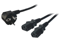 LogiLink Power Cord, Schuko-C13 Y-cable, black,  1,50m Barošanas kabelis