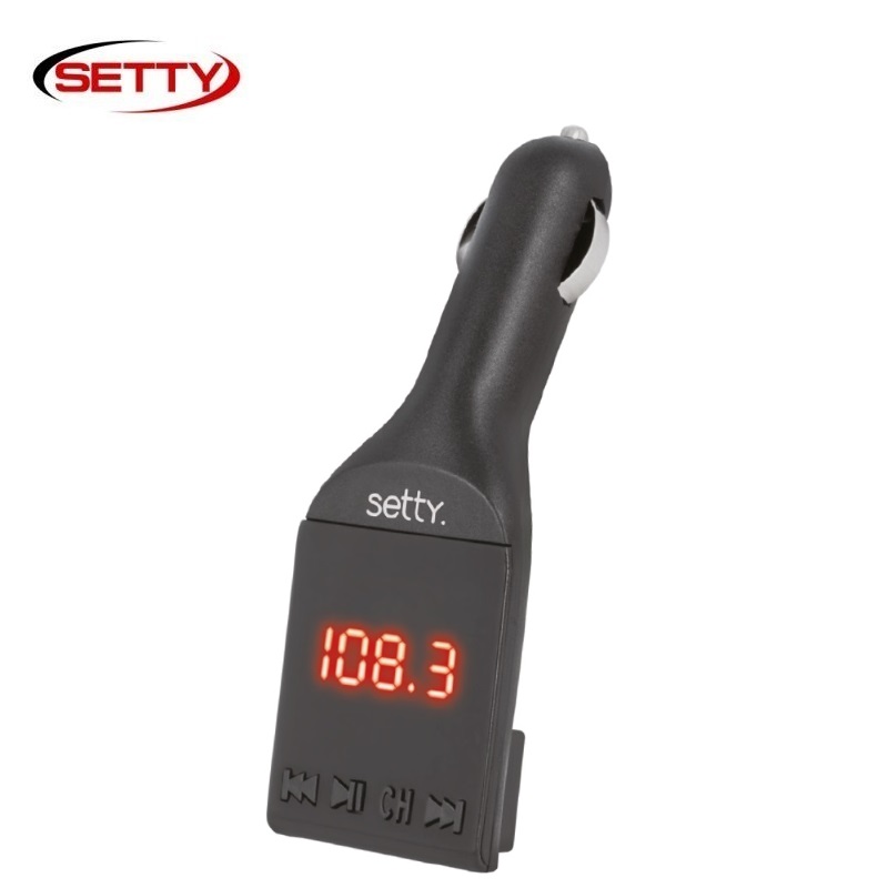 Setty FM Bluetooth 4.0 Auto Transmitter / USB / Micro SD / Aux / LCD / AUX 3.5 mm Vads / Melns FM transmiteris