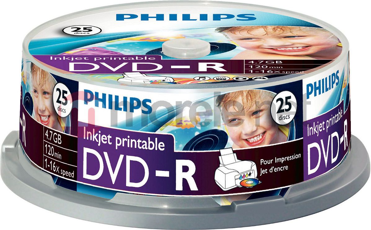 Philips DVD-R 4.7 GB 16x 25 pc(DM4I6B25F) matricas