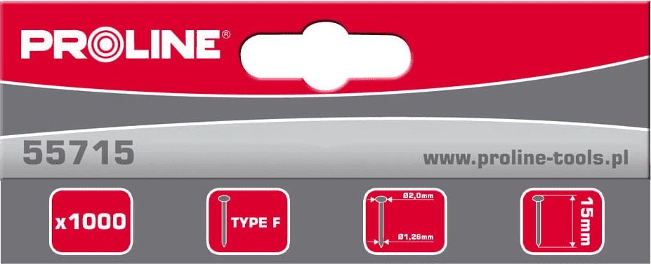 Pro-Line gwozdzie typ F, 50mm, 2.0x1,26mm, 1000 sztuk (55750) 55750 (5903755557506)