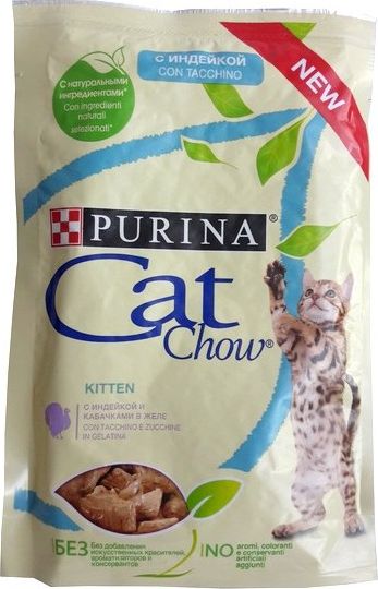 Purina Cat Chow Kitten Indyk i cukinia saszetka 85g 93692 (7613036595001) kaķu barība