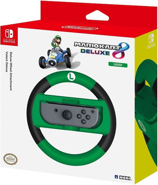 HORI Mario Kart 8 Deluxe Joy-Con steering wheel Luigi, bracket (green / black) spēļu konsoles gampad