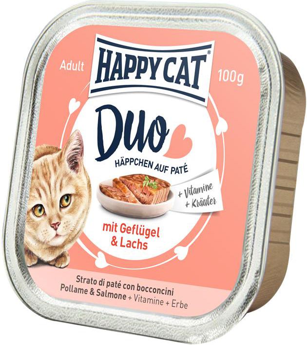Happy Cat Deserowka pasztet, kurczak i losos, 100g HC-2630 (4001967082630) kaķu barība