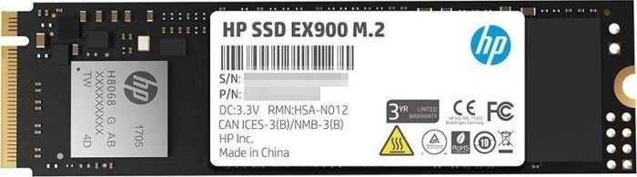 HP SSD EX900 250GB, M.2 PCIe Gen3 x4 NVMe, 2100/1300 MB/s, 3D NAND TLC SSD disks