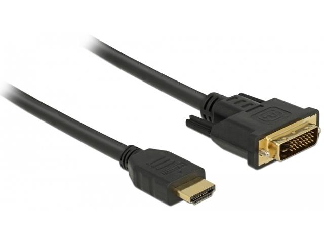 DeLOCK 85652 video cable adapter 1 m HDMI Type A (Standard) DVI Black kabelis, vads