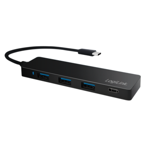 LOGILINK- Ultra-slim USB-C 3.1 hub, 4-port, black USB centrmezgli