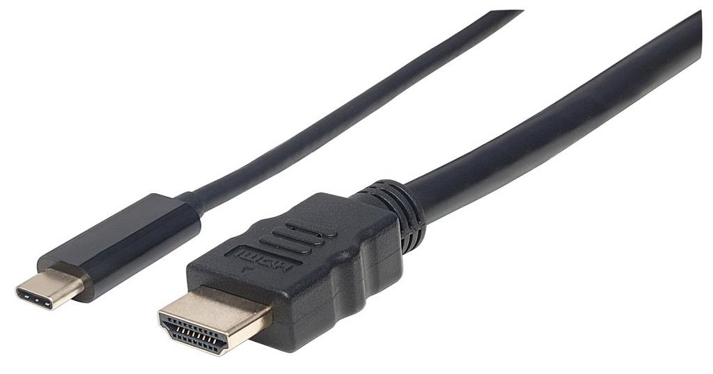 Manhattan USB Typ C auf HDMI-Adapterkabel 1m schwarz kabelis, vads