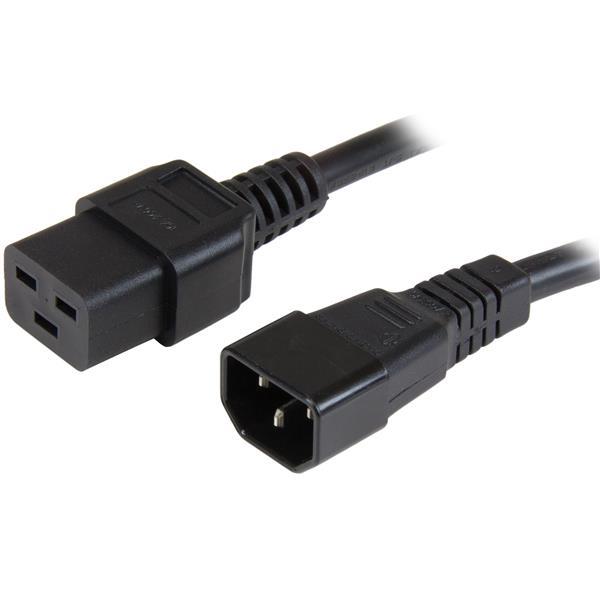 Manhattan Extension power cable IEC320 C14 to C19 10A 2m black Barošanas kabelis