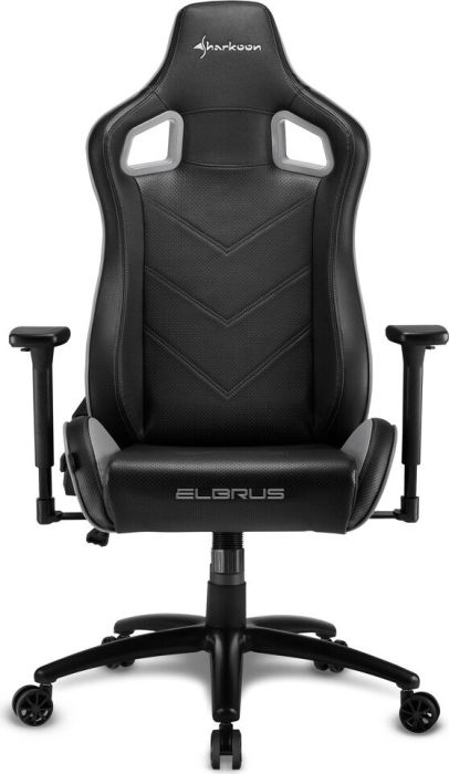 Sharkoon Elbrus 2 Gaming Seat schwarz / grau datorkrēsls, spēļukrēsls