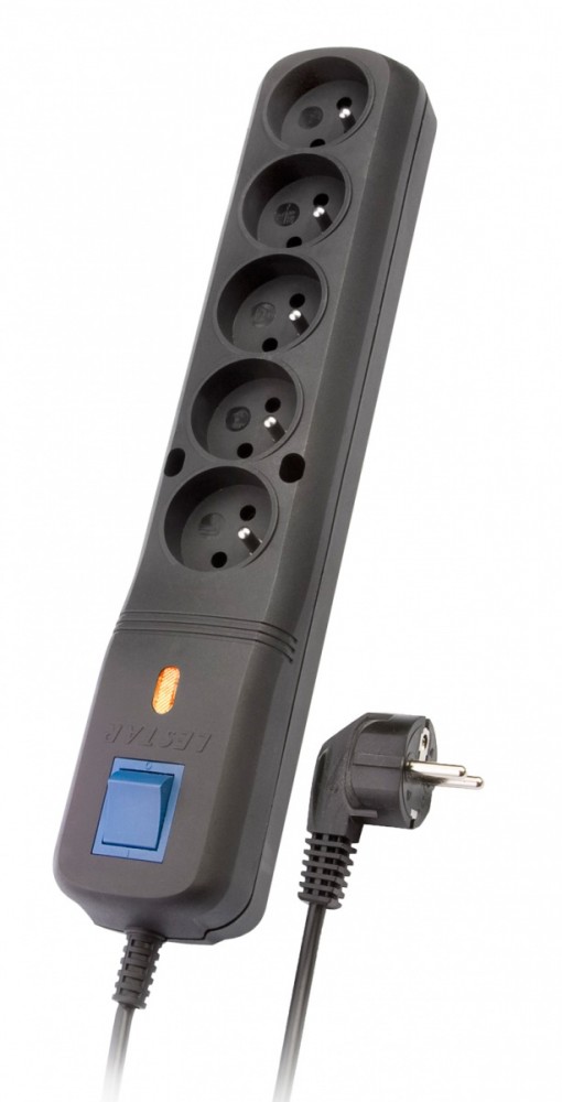 Surge protector LV-530W  5M BLACK elektrības pagarinātājs