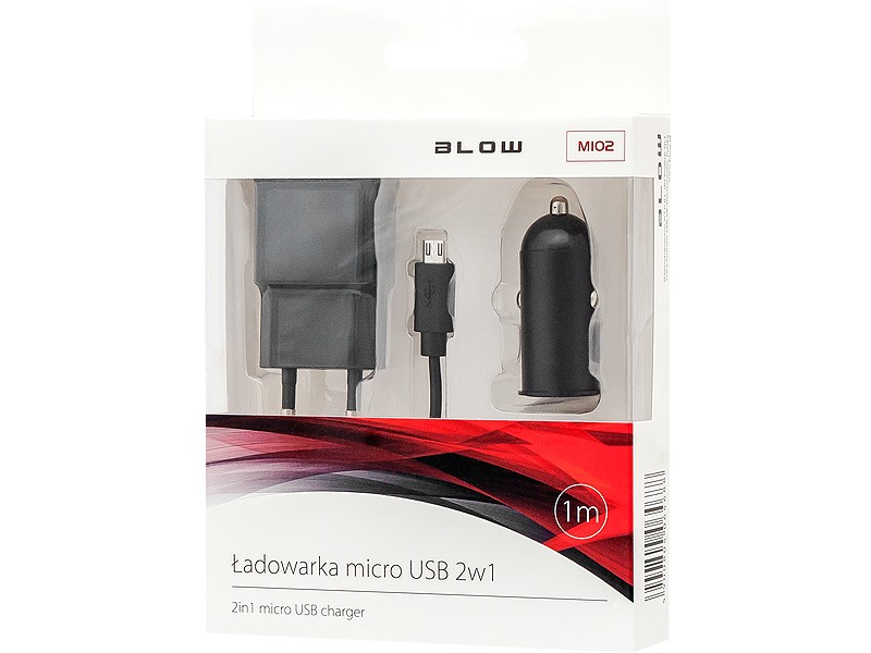 BLOW charger USB2,1A    +cable microUSB iekārtas lādētājs