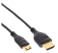 InLine 4K (UHD) Mini Superslim HDMI Kabel A an C, black - 0,5m kabelis video, audio