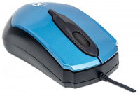 USB-Mouse Edge Manhattan optiskā, mini, 1000dpi, blue/black Datora pele