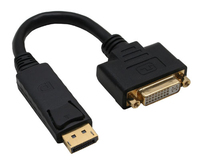 InLine Adapterkabel, DisplayPort Stecker auf DVI-D Buchse - schw kabelis video, audio