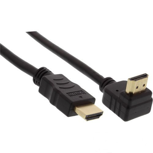 InLine HDMI Kabel, gewinkelt, with Ethernet, black - 3m kabelis video, audio