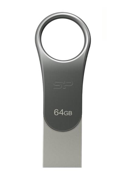 SILICON POWER 64GB, USB-C FLASH DRIVE, MOBILE C80, SILVER USB Flash atmiņa