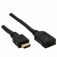 Kabel InLine HDMI meski - zenski pozlacany Black 7.5m 17637G