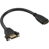 Kabel InLine HDMI Typ A zenski - A zenski z kolnierzem pozlacany 4K2K 0.2m - markowy (17600R)