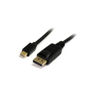 MicroConnect  Mini DP - Displayport 0.5m M-M 1.2v Black,  gold plugs kabelis video, audio