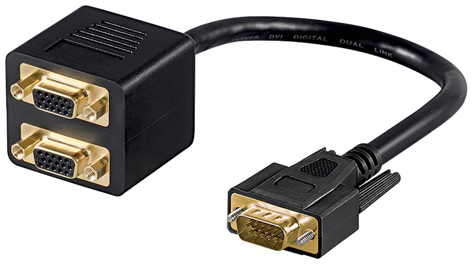 goobay 1x SVGA - 2x SVGA, Cable black, 22 cm