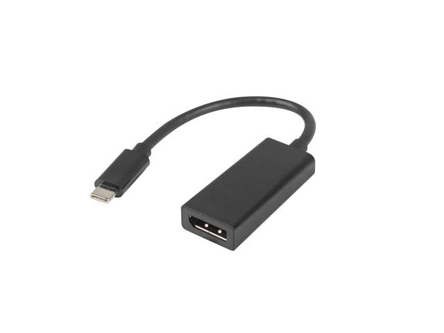 Lanberg AD-UC-DP-01 (USB type C M - DisplayPort F; 0,15m; black color) adapteris