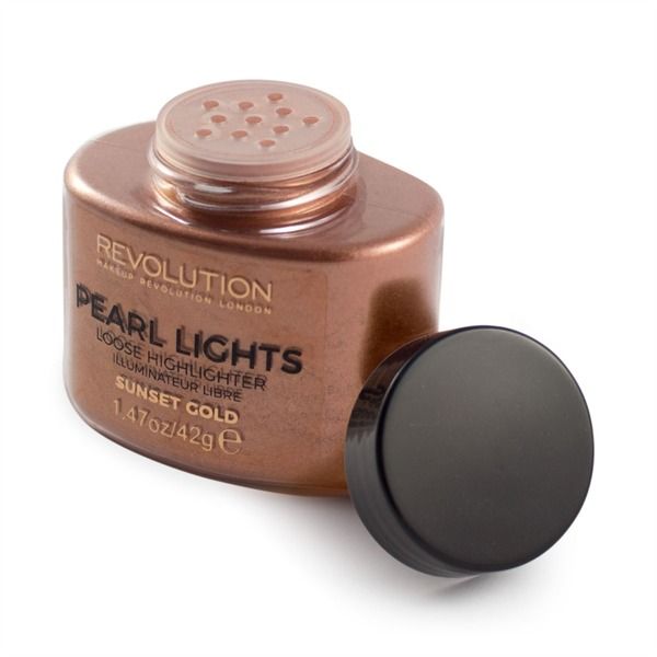 Makeup Revolution Pearl Lights Loose Highlighter Rozswietlacz w pudrze Sunset Gold 25g 735173 (5057566005173) kosmētika ķermenim