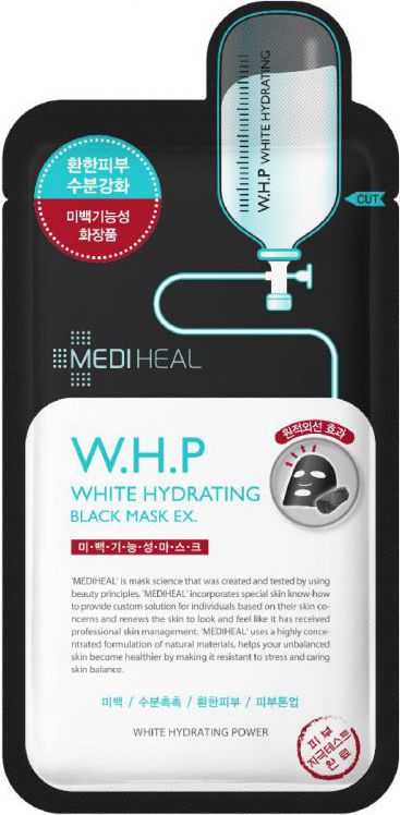 MEDIHEAL W.H.P White Hydrating Black Mask EX czarna maska nawilzajaco-wybielajaca do twarzy 25ml 8809470122470 (8809470122470)