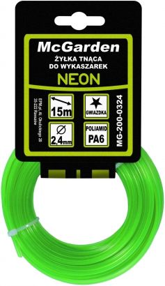 McGarden Zylka do wykaszarki gwiazdka NEON 2,4mm 15m jm.SZT (MG-200-0324) MG-200-0324 (5908235757117) Zāles pļāvējs - Trimmeris