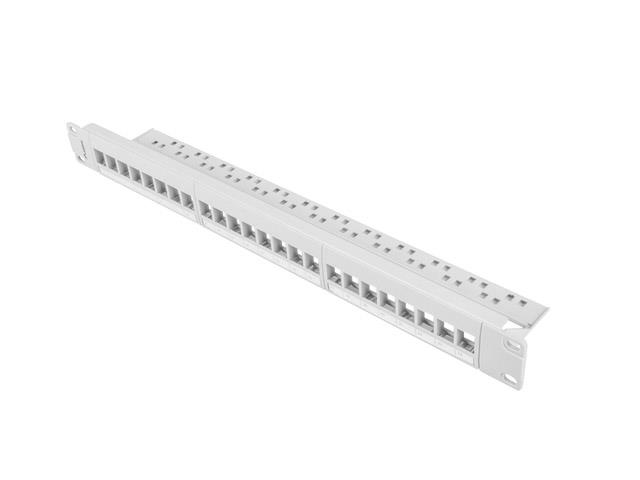 Patch panel 24 ports 1U 19 inch blank grey to keystone modules datortīklu aksesuārs