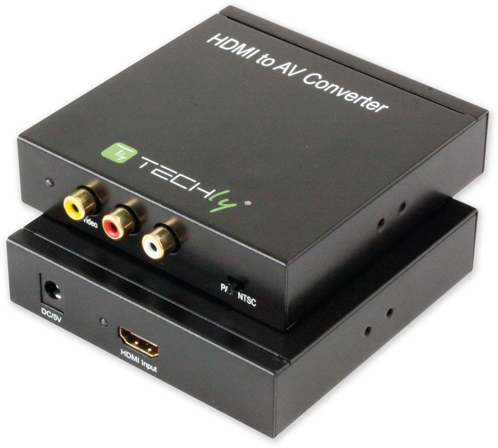 Techly HDMI to RCA composite video + audio stereo L/R converter adapter F/F