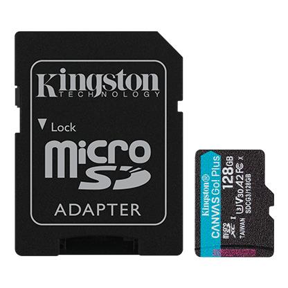 Kingston microSDXC Canvas Go! Plus 128GB 170R A2 U3 V30 Card + adapter atmiņas karte