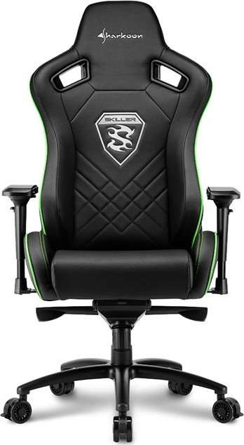Sharkoon Skiller SGS4 Gaming Seat - black/green datorkrēsls, spēļukrēsls