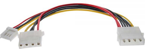 InLine Molex - 4-pin Floppy, 0.13m, Wielokolorowy (29658) kabelis datoram