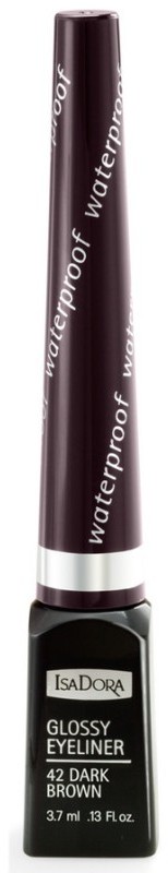 IsaDora Glossy Eyeliner Waterproof liner w pedzelku 42 Dark Brown 3,7ml 7317851128429 (7317851128429) acu zīmulis
