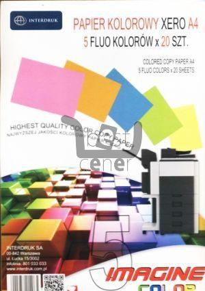 Interdruk Papier ksero A4 80g Mix kolorow Fluo 100 arkuszy 162754 (5902277236494) papīrs