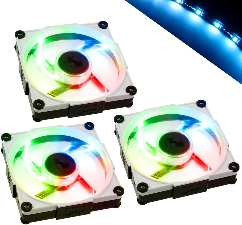 IN WIN Aurora RGB-LED Lufter 3er Pack 120mm schwarz / weisz ventilators