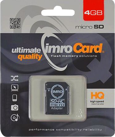 Karta Imro MicroSDHC 4 GB Class 4  (KOM000463) KOM000463 (5902768015010) atmiņas karte