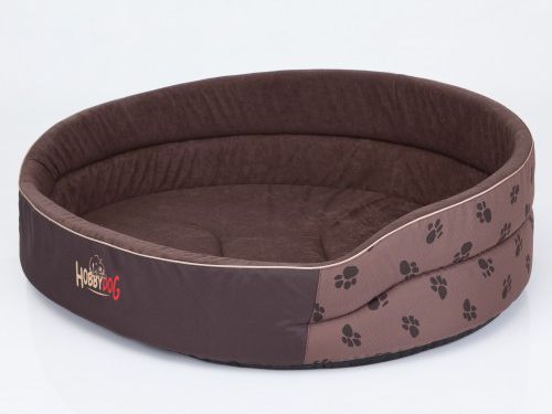 HOBBYDOG Foam bed - Light brown with paws R1