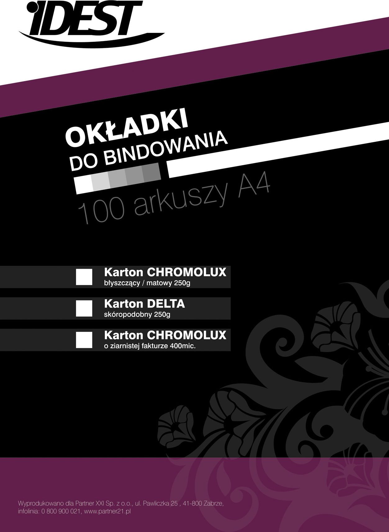 Idest Okladki do bindowania CHROMOLUX A4 250G niebieski 100szt. (BEONKTCXA4250BLPX010001) 408031 (5903069234704)