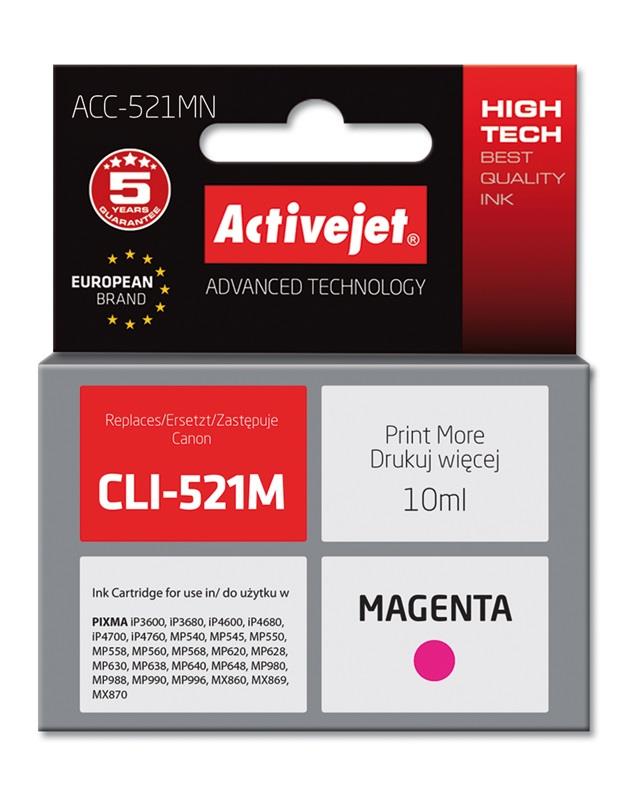 ActiveJet Ink ACC-521MN Canon CLI-521M Magenta kārtridžs