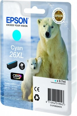 Epson 26 Claria Premium Cyan XL kārtridžs